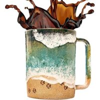 15oz Paw Print Oceans Shoreline Mug 3D Ceramic Coffee Travel Mug Coffee Mug