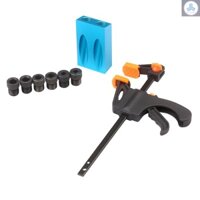 15pcs Pocket Hole Jig Kit  8mm 10mm 15 Degree Angle Drill Guide Woodwoorking Tool Inclined Hole Jig Hole Puncher Locator Jig Drill Bit Carpentry Tools