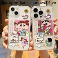 15promax Crayon Shin-Chan Ốp Điện Thoại iphone14 Cặp Đôi Một Cặp 13mini Phong Cách Mới 12 Hoạt Hình 11 Dễ Thương xr Cảm Giác Cao Cấp xsmax Trong Suốt Ống Kính 8 / 7plus Bao Gồm Tất Cả Áp Dụng