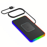 15W 10W 7.5W 5W Wireless Charger RGB Fast Wireless Charging Pad with 1M Cable for Qi-enabled Smart Phones for iPhone 15P