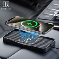 15w 2in1 Thảm Silicon Chống Trơn Trượt Bảng Điều Khiển Ô Tô Giá Đỡ Đứng Sạc Nhanh Qi Đế Sạc Không Dây Station Pad Cho iPhone Samsung