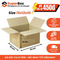 15x12x10 Combo 100 hộp carton đóng hàng Super Box thùng giấy nhỏ giá rẻ kiệm