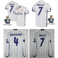 16 / 17 RMD Nhà Retro Áo Bóng Đá Real Madrid Áo Thể Thao 7 Ronaldo Áo Bóng Đá Tay Dài