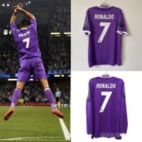 16 / 17 sân khách Real Madrid / Áo bóng đá cổ điển màu tím / UEFA 7 # Ronaldo IZCV