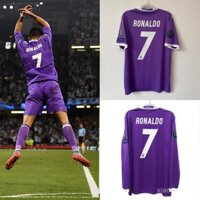16 / 17 sân khách Real Madrid / Áo bóng đá cổ điển màu tím / UEFA 7 # Ronaldo FB7Y