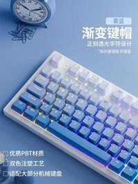 16 Bàn Phím Cơ PBT Truyền Ánh Sáng Gradient Wooting Tarantula 61/98 Phím Màu Xanh Nhạt