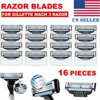 16 Cái Thay Thế Cho Gillette MACH 3 Lưỡi Dao Cạo Nam Máy Cạo Râu Hộp Đựng Nạp Lại