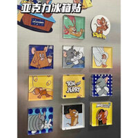 16 Cái#猫和老鼠亚克力冰箱贴,, Trang trí bảng đen từ tính hoạt hình sáng tạo