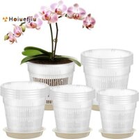 16 Chiếc Chậu Lan 4.5 / 5.5 / 6 / 7.5 Inch Chậu Lan Có Lỗ Và Đĩa Hoa Lan Chậu Trồng Hoa Nhựa Trong Suốt Bền Dễ Sử Dụng