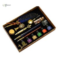 16 Chiếc Cổ Nhúng Bút Bộ Retro Gỗ Nhúng Bộ Bút Cổ Điển Sáp Dấu Tem Bộ Thư Pháp Nghệ Thuật Từ Quà Tặng