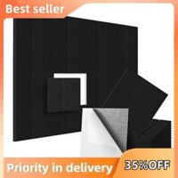 16 gói Tấm cách âm tự dính, Tấm xốp cách âm, Tấm tường cách âm mật độ cao màu đen 12X12X0.4In