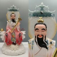 16 inch cẩm thạch rắn màu nhạt nhựa cây Tam Thanh tổ sư Đạo Tổ Linh Bảo Thiên Tôn tượng thần Phong thủy thờ tượng