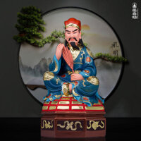 16 inch Gia Cát Lượng tượng thần nhựa cây màu ngồi Ngọa Long tiên sinh Khổng Minh tượng Phật gia đình công nghệ phòng kh