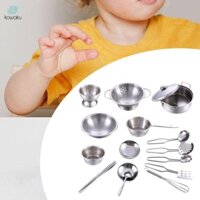 16 Miếng Trẻ Em Chơi Nồi Và Chảo Đồ Chơi Mini Inox Dụng Cụ Nấu Ăn Cho Bé Giả Vờ Nấu Ăn Playset