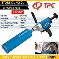 1600W Máy khoan rút lõi bê tông TPC 8901, Máy khoan đá công nghiệp khoan tối đa 118mm