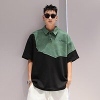 1687 Bộ Sưu Tập Người Da Lộn Thêu Màu Sắc Phù Hợp Với Thiết Kế Cảm Thấy POLO Áo Thun Nam Size Lớn 150kg Thời Trang Rời Tay Ngắn Top