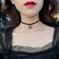 1691 Người Bộ Sưu Tập Ánh Sáng Sang Trọng Niche Ren choker Vòng Cổ Nữ Bướm Ngắn Xương Đòn Vòng Cổ Cổ Đơn Giản Trang Sức Cổ Dây Đeo Cổ2025222