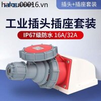 16a / 32a Ổ cắm công nghiệp hàng không 3 lõi 4 dây Ổ cắm 5 lỗ IP67 Đầu nối chống nước Bộ điện ba pha 380V
