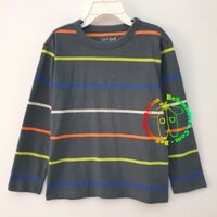 [16kg-35kg] Áo tay dài bé trai đẹp xuất sắc vải thun cotton hàng xuất xịn màu xám sọc màu