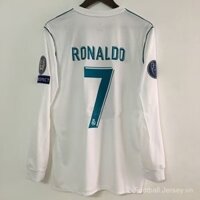 17 18 Áo bóng đá Real Madrid 2017 2018 RONALDO SERGIO RAMOS BALE Áo bóng đá retro nam OOQ4