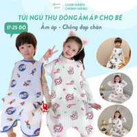 [17 - 25 ĐỘ] Túi Ngủ Thu Đông Cho Bé Gái/Trai Chất Cotton Bông Mềm Nhẹ