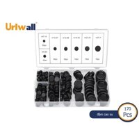 170 Chiếc Cao Su Grommet Bảo Vệ Cuộn Dây Hai Mặt Cao Su Đen Tường Lửa Lỗ Cắm Giữ Vòng Xe Ô Tô Dây Điện Gioăng