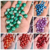 170 Hạt sâu chuỗi nhựa giả đá làm vòng tay, handmade, màn cửa 10mm gói 100gram - Tím cà sữa - 10mm