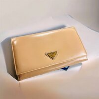 1713-Ví dài nữ-PRADA Saffiano leather vintage wallet-Khá mới-Chưa sử dụng