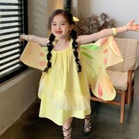 1781 Lần Mua Lại Quần Áo Trẻ Em Bé Gái Cánh Bướm Khâu Đầm 2025 Gói Trẻ Em Bé Gái Dễ Thương Sling Đầm 3.24