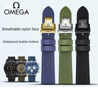 18 / 19 / 20 / 21 / 22 / 24mm Dây đeo đồng hồ da bò Dây Nylon cho Omega Seamaster Vòng đeo tay nam và nữ