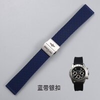 18 / 19 / 20 / 21 / 23 / 24mm Dây đeo silicon cho vòng đeo tay đồng hồ cao su Breitling với báo chí đôi Dây đeo đồng hồ nam khóa bướm cổ điển