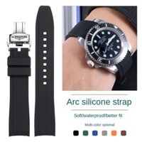 18 / 20 / 21 / 22mm Dây đeo silicon bằng nhựa cho Longines Concas Dây cao su Master Craftsman L4 Pioneer Boya Gỗ hồng quân cờ Moon Phase Arc Vòng đeo tay thể thao chống nước mềm mại