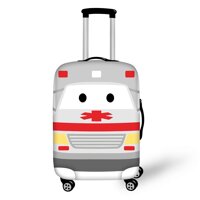 18-22 Inch Luggage Protective Covers Fun Ambulance Printed Flexible Elastic Softness Zipper Suitcase Cover