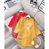 18-35kg Áo dài bé trai size đại hình rồng màu đỏ, vàng