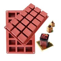 18 Khoang Hình Chữ Nhật Khuôn Silicon Handmade Xà Phòng Khuôn Khay Đá Mousse Bánh Thạch / Pudding Khuôn DIY Khuôn Nướng Bánh