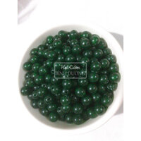 180 Hạt sâu chuỗi nhựa giả đá làm vòng tay, handmade, màn cửa 10mm - Mã não xanh