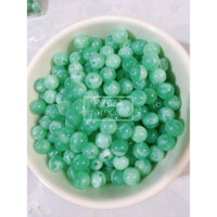 180 Hạt sâu chuỗi nhựa giả đá làm vòng tay, handmade, màn cửa 10mm - Xanh ngọc sữa