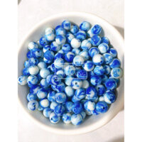 180 Hạt sâu chuỗi nhựa giả đá làm vòng tay, handmade, màn cửa 10mm - Xanh bích sữa