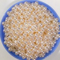 1800 Hạt bẹtcườm nhựangọc trai nhựa Acrylic 5mm trang trí gói 100gram - Cam dâu