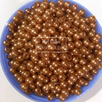 1800 Hạt bẹtcườm nhựangọc trai nhựa Acrylic 5mm trang trí gói 100gram - Nâu