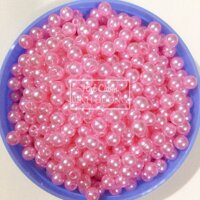 1800 Hạt bẹtcườm nhựangọc trai nhựa Acrylic 5mm trang trí gói 100gram - Hồng Phấn