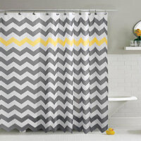 180x180cm Simple Geometric 3D Wave Stripe Print Shower Curtains Waterproof Bathroom Curtain