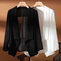 1896 Người Bộ Sưu Tập 2025 Phù Hợp Với Áo Khoác Mỏng Voan Bên Ngoài Cardigan Ngắn Khăn Choàng Điều Hòa Không Khí Chống Nắng Quần Áo Nữ Mặc Ngoài