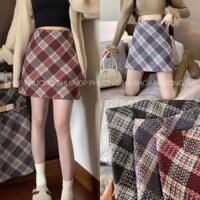 [18FashionForUs] [NEW] CHÂN VÁY DẠ KẺ CARO DÁNG A HÀNG QUẢNG CHÂU CAO CẤP