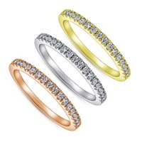 18K vàng-mạ lấp lánh Cubic Zirconia Kim Cương Nhỏ S925 Sterling Silver Ring Rose Gold