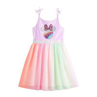 [18kg-28kg] Váy đầm dây kết kim sa vải thun phối voan cực xinh hàng VNXK màu tím Mickey