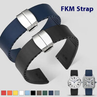 18mm 20mm 21mm 22mm Dây đeo đồng hồ phát hành nhanh Chất lượng cao Cao su Fluoro Vòng đeo tay đa năng có khóa bướm Phụ kiện dây đeo đồng hồ để cắt theo kích thước