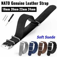 18mm 20mm 22mm 24mm NATO Da Thật Chính Hãng Dây Đeo Đồng Hồ Kinh Doanh Da Bò Da Đồng Hồ Dây Da Lộn Mềm Dây Đeo Đồng Hồ Nam Nữ Vòng Tay Cổ Điển Một Mảnh Vòng Đeo Tay