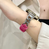 18mm 20mm 22mm Sang Trọng Retro Denim Dây Đeo Kim Loại Dành Cho Samsung Galaxy watch Gt 6 4 Classic 5 pro Active 2 Girl Vòng Tay Cho Huawei Fit 3 Gt 3 4 5 -pro 2