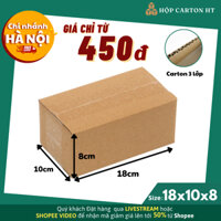 18x10x8 Combo 100 hộp carton, thùng giấy cod gói hàng, hộp bìa carton đóng hàng giá rẻ